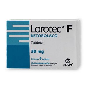 Lorotec F Ketorolaco Sublingual 30 mg 4 Tabletas