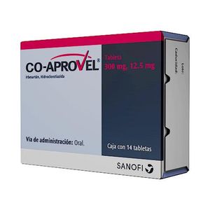 Coaprovel 300 mg / 12.5 mg 14 Tabletas