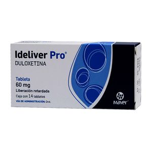 Ideliver Pro Duloxetina 60 mg 14 Tabletas