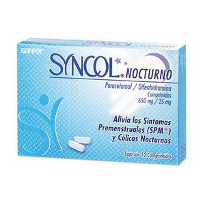 Syncol 650 mg / 25 mg 12 Comprimidos