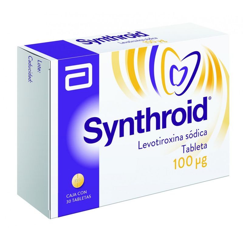 Synthroid 100 Mcg 30 Tabletas - Farmacias Klyns