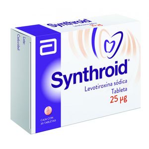 Synthroid 25 mcg 30 Tabletas
