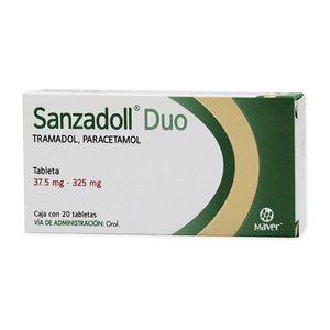 Sanzadoll Duo Tramadol 37.5 mg / Paracetamol 325 mg 20 Tabletas