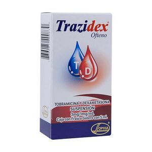 Trazidex Ofteno Suspension 3 mg / 1 mg/mL Frasco con 5 mL
