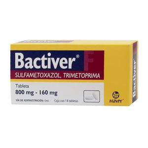 Bactiver Sulfametoxazol 800 mg / Trimetoprima 160 mg 14 Tabletas