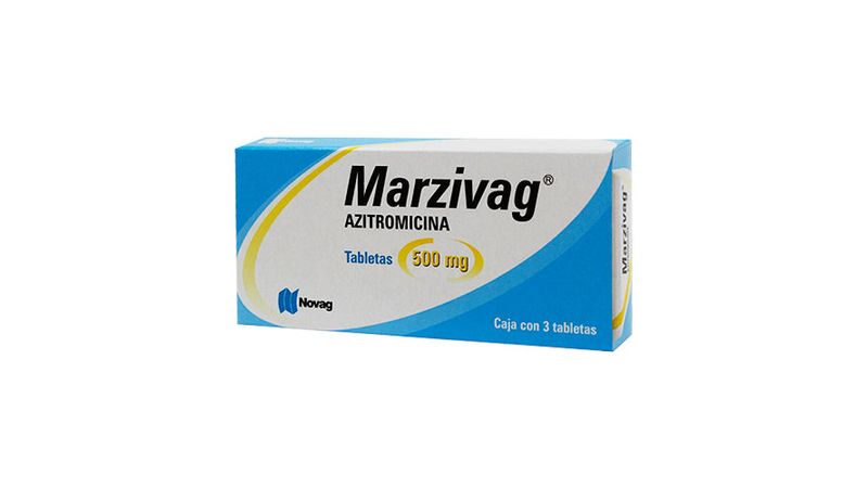 Marzivag Azitromicina 500 mg 3 Tabletas - Farmacias Klyns