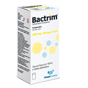 Bactrim Suspension 200 mg / 40 mg / 5 mL Frasco con 100 mL