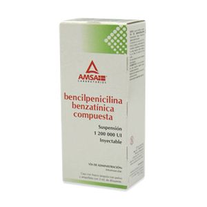 Bencilpenicilina Benzatinica Compuesta Suspension Inyectable 1 200 000 UI 3 mL
