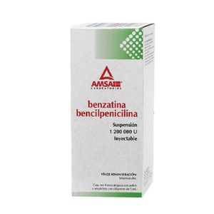 Benzatina Bencilpenicilina Suspension Inyectable 1 200 000 UI 5 mL
