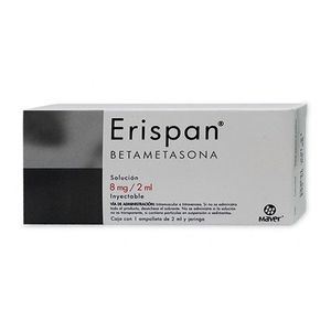 Erispan Betametasona  Solucion Inyectable 8 mg 1 Ampolleta de 2 mL