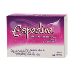 Espadiva Hioscina 20 mg / Ibuprofeno 400 mg 10 Tabletas