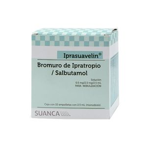 Iprasuavelin Solucion Bromuro de Ipratropio / Salbutamol 0.5 mg / 2.5mg / 2.5mL 10 Ampolletas de 2.5 mL