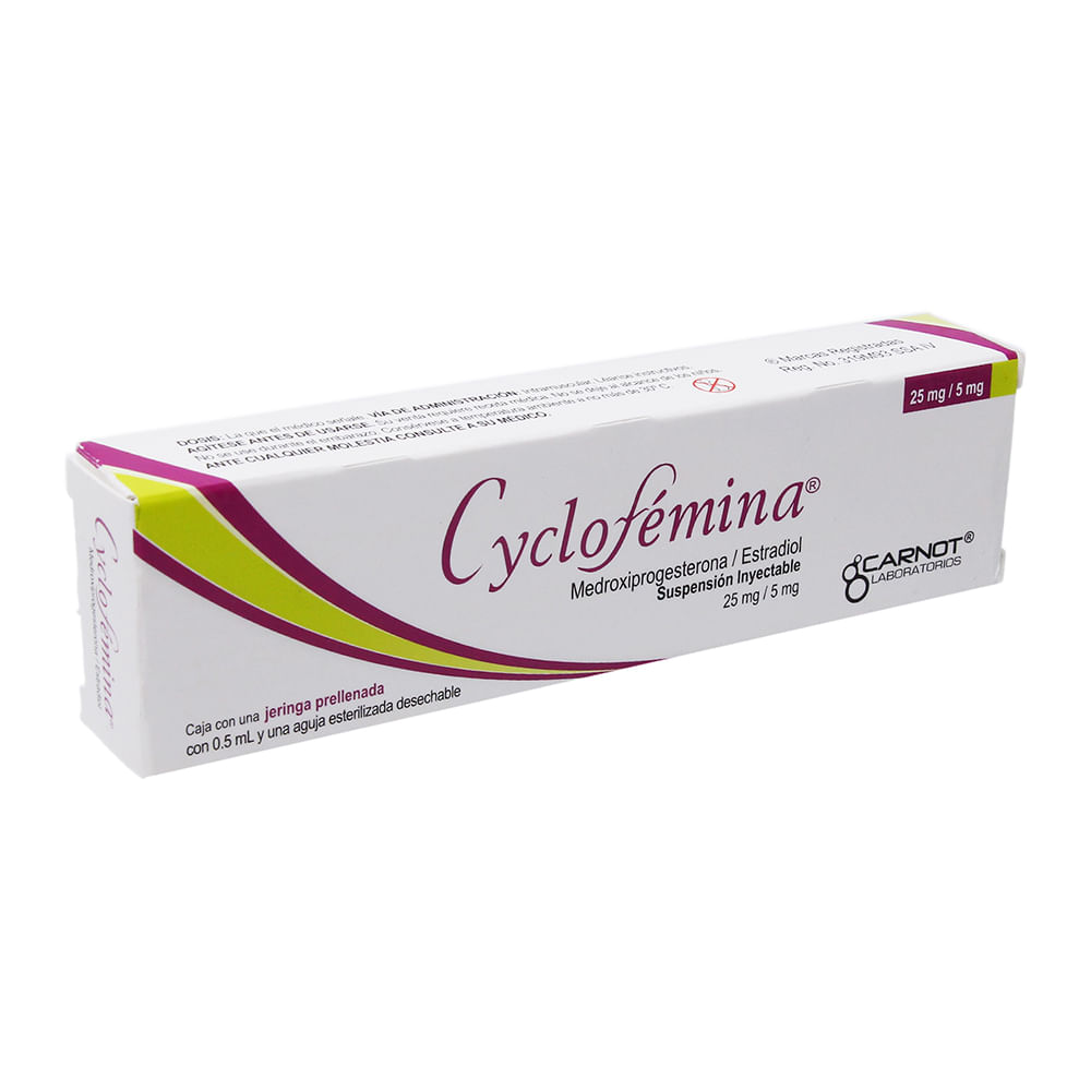 Cyclofemina 25 Mg / 5 Mg 0.5 mL - Farmacias Klyns