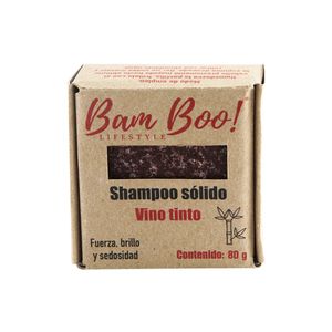 Shampoo Solido Bam Boo Vino Tinto 80 g