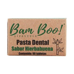 Pasta Dental Sabor Hierbabuena Bam Boo! 90 Tabletas