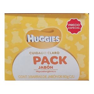 Jabon Huggies Cuidado Claro 80 g Tripack 3 Piezas