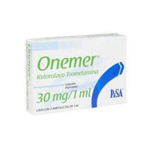 Onemer 30 mg Solucion Inyectable 3 Ampolletas de 1 mL