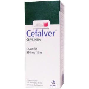 Cefalver Cefalexina Suspension 250 mg Frasco con 90 mL