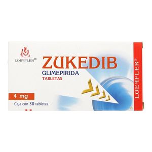 Zukedib Glimepirida 4 mg 30 Tabletas