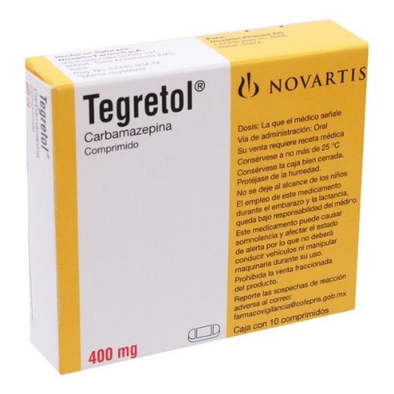 Tegretol 400 mg 10 Comprimidos Farmacias Klyns