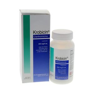 Krobicin Claritromicina 250 mg/ 5 mL Frasco 60 mL