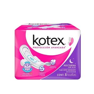 Kotex Nocturna Abundante Con Alas 8 Toallas