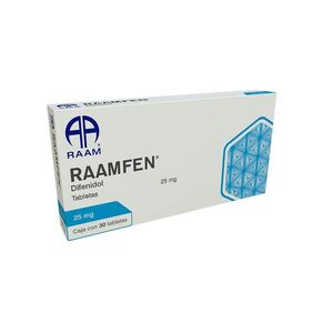 Raamfen Difenidol 25 mg 30 Tabletas