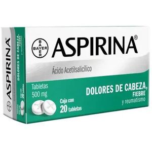 Aspirina 500 mg 20 Tabletas