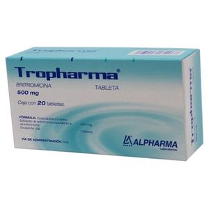 Tropharma Eritromicina 500 mg 20 Tabletas