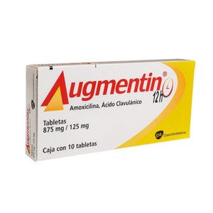 Augmentin 12H 875 mg / 215 mg  10 Tabletas
