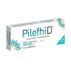 Pilefhid 5 mg / 0.25 mg 20 Tabletas