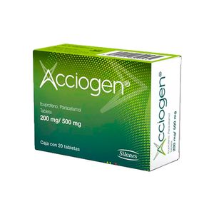 Acciogen 200 mg / 500 mg 20 Tabletas