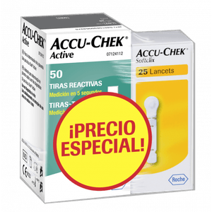 Tiras Reactivas Accu-Check Active 50 + 25 Piezas
