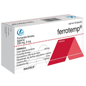 Ferrotemp 330 mg / 5 mg 30 Capsulas