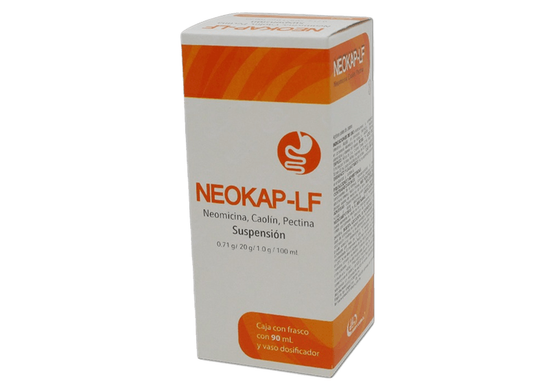 Neokap-LF-Suspension-Neomicina-0.71-mg---Caolin-20-mg---Pectina-1-g-Frasco-con-90-mL