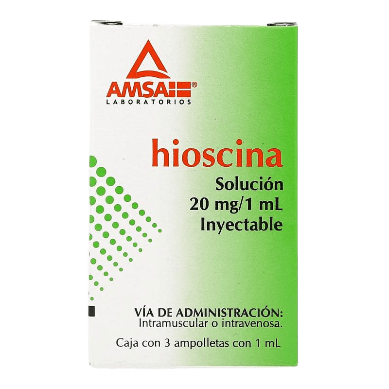 Hioscina Solucion Inyectable 20 Mg / 1 ML 3 Ampolletas De 1 ML ...