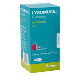 Lysomucil Solucion 2% Sabor Frambuesa Frasco con 120 mL