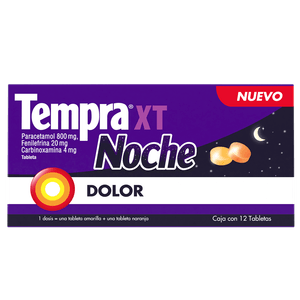 Tempra XT Noche 800 mg / 20 mg / 4 mg 12 Tabletas