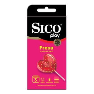 Sico Play Texturizado Fresa 3 Piezas