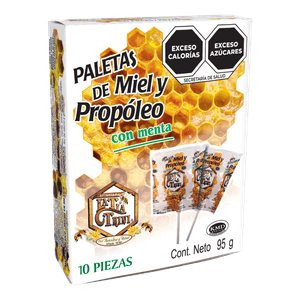 Paletas de Miel y Propoleo 10 Piezas