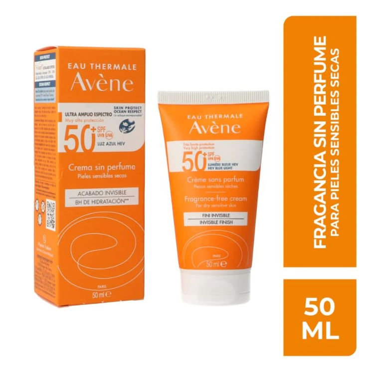 Crema-sin-Perfume-Avene-FPS-50--Pieles-Sensibles-Secas-50-mL