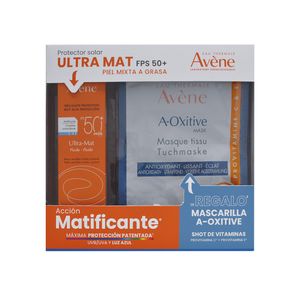 Kit Avene Protector Solar Mat Perfect FPS 50+ Piel Grasa a Mixta Matificante + Mascarilla A-Oxitive 2 Piezas