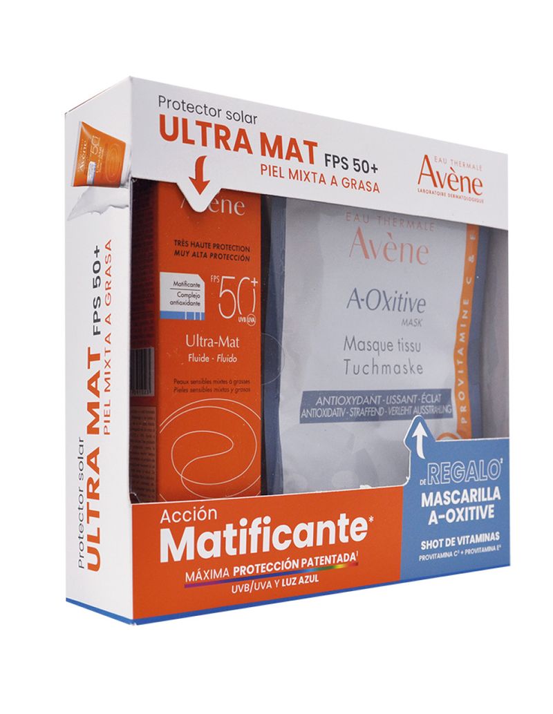 Kit-Avene-Protector-Solar-Mat-Perfect-FPS-50--Piel-Grasa-a-Mixta-Matificante---Mascarilla-A-Oxitive-2-Piezas