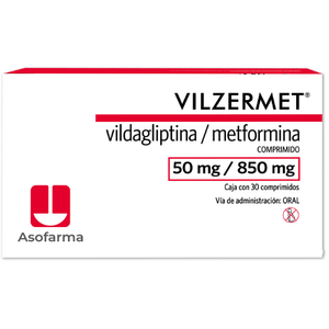 Vilzermet 50 mg / 850 mg 30 Comprimidos