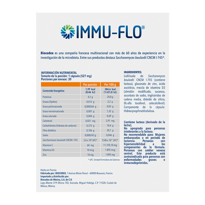 ImmufloAdultoSuplementoAlimenticio30Sobres