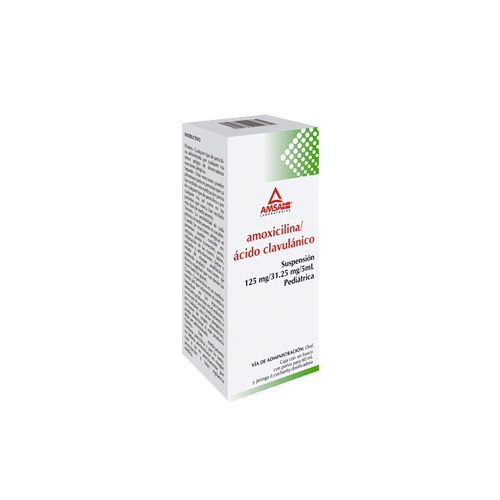 Clamoxin-Suspension-Pediatrica-Amoxicilina-125-mg---Acido-Clavulanico-31.25-mg-5-mL-Frasco-con-60-mL
