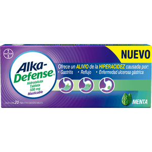Alka-Defense 500 mg 20 Tabletas Masticables