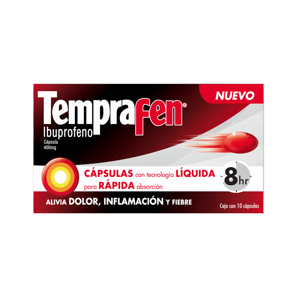 Tempra Fen 400 mg 10 Capsulas - Farmacias Klyns