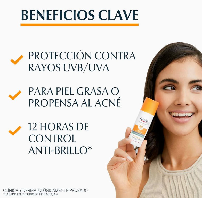 EucerinProtectorSolarFPS50OilControlAntiBrilloPielMixtaaGrasaToqueSeco50mL