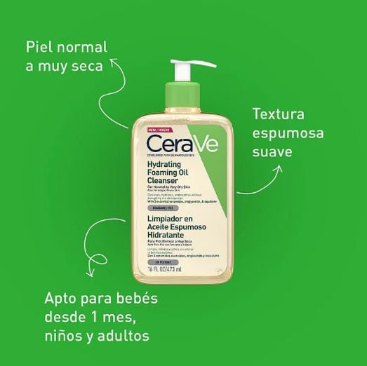 CeraVeLimpiadorenAceiteEspumosoHidratante473mL